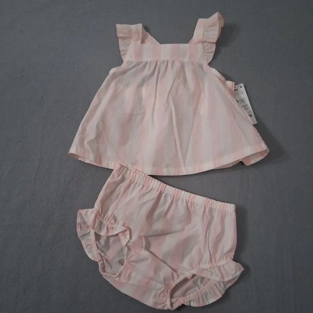 Carters Baby Girls Outfit Set Size 12m Dress Panties Spring Easter Festival Park